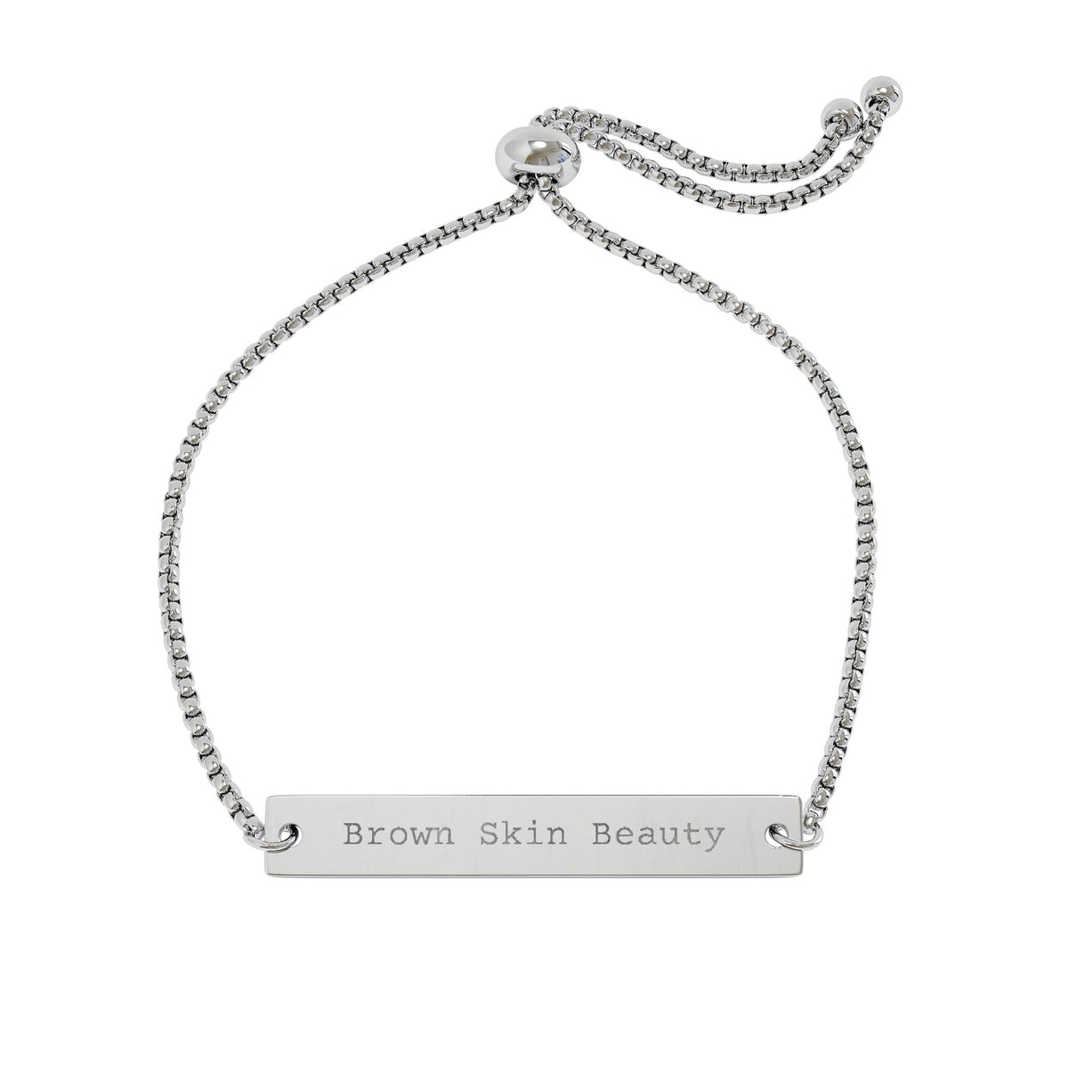 Brown Skin Beauty | Engraved Bar Bracelet