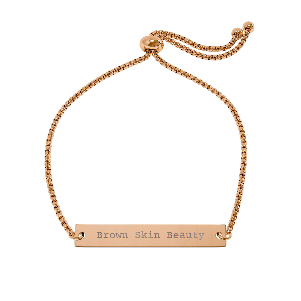 Brown Skin Beauty | Engraved Bar Bracelet