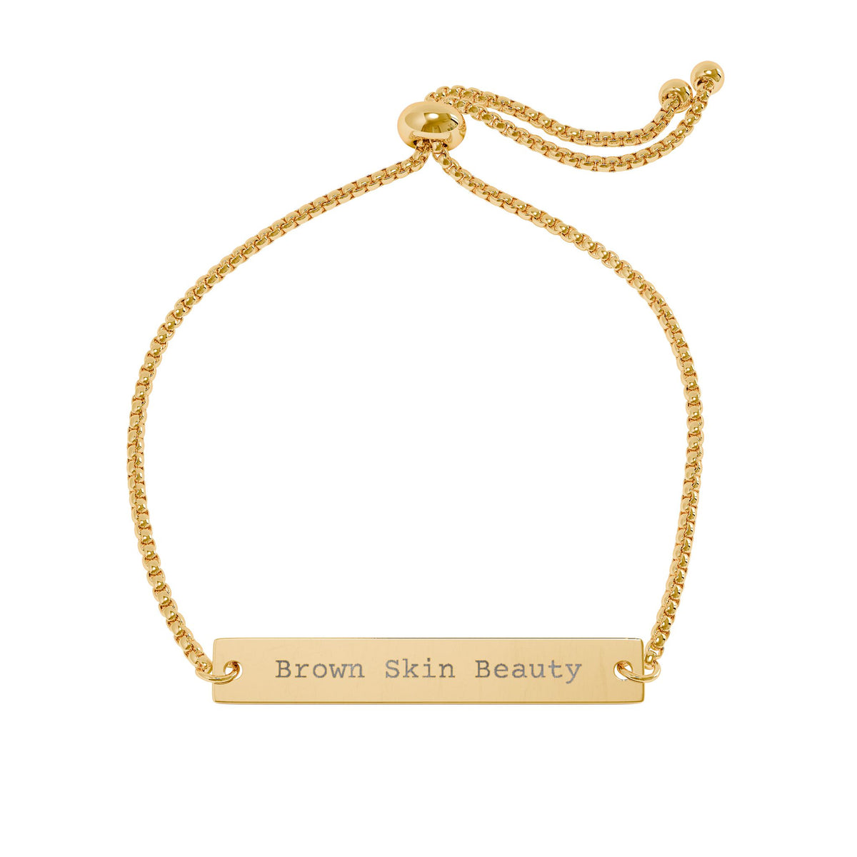 Brown Skin Beauty | Engraved Bar Bracelet