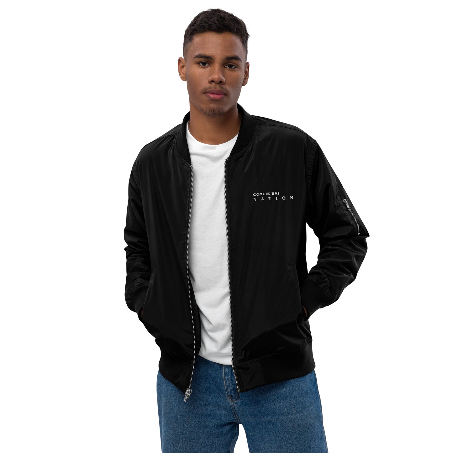 Coolie Bai Nation | Sleek Black Bomber Jacket