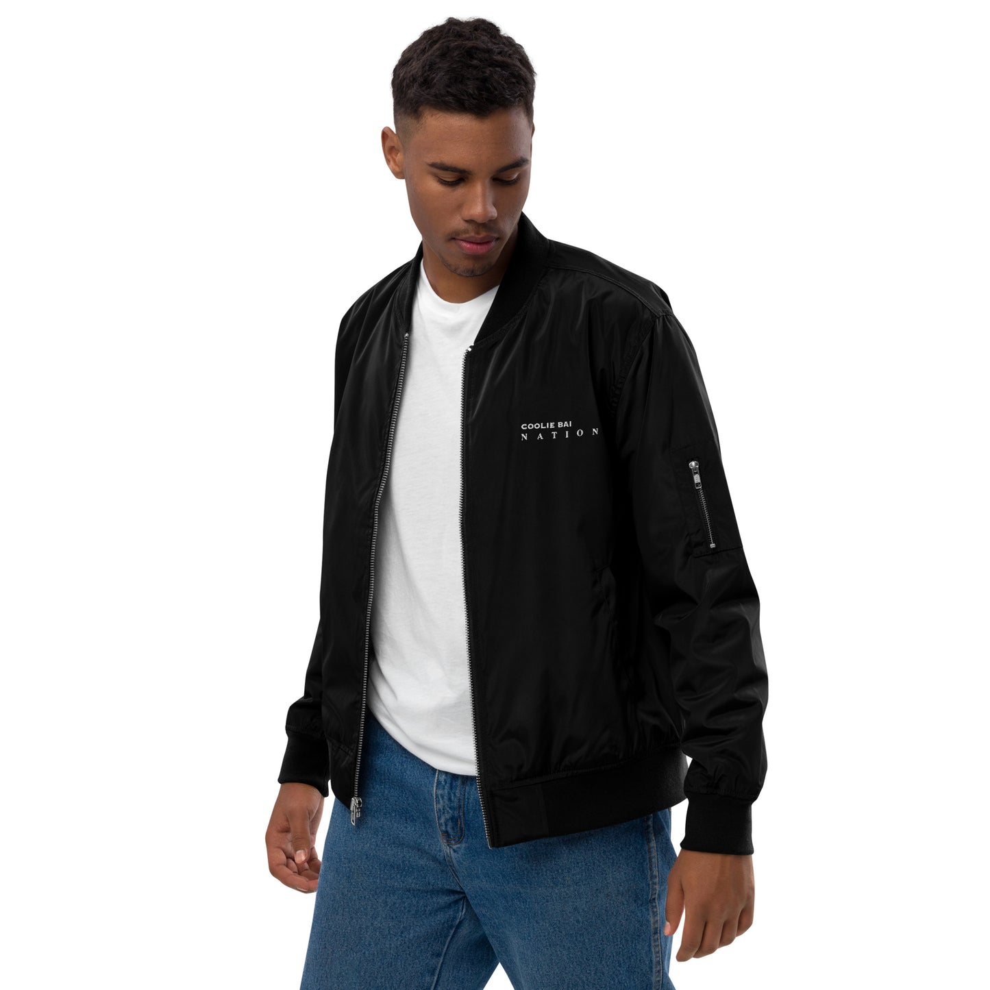 Coolie Bai Nation | Sleek Black Bomber Jacket