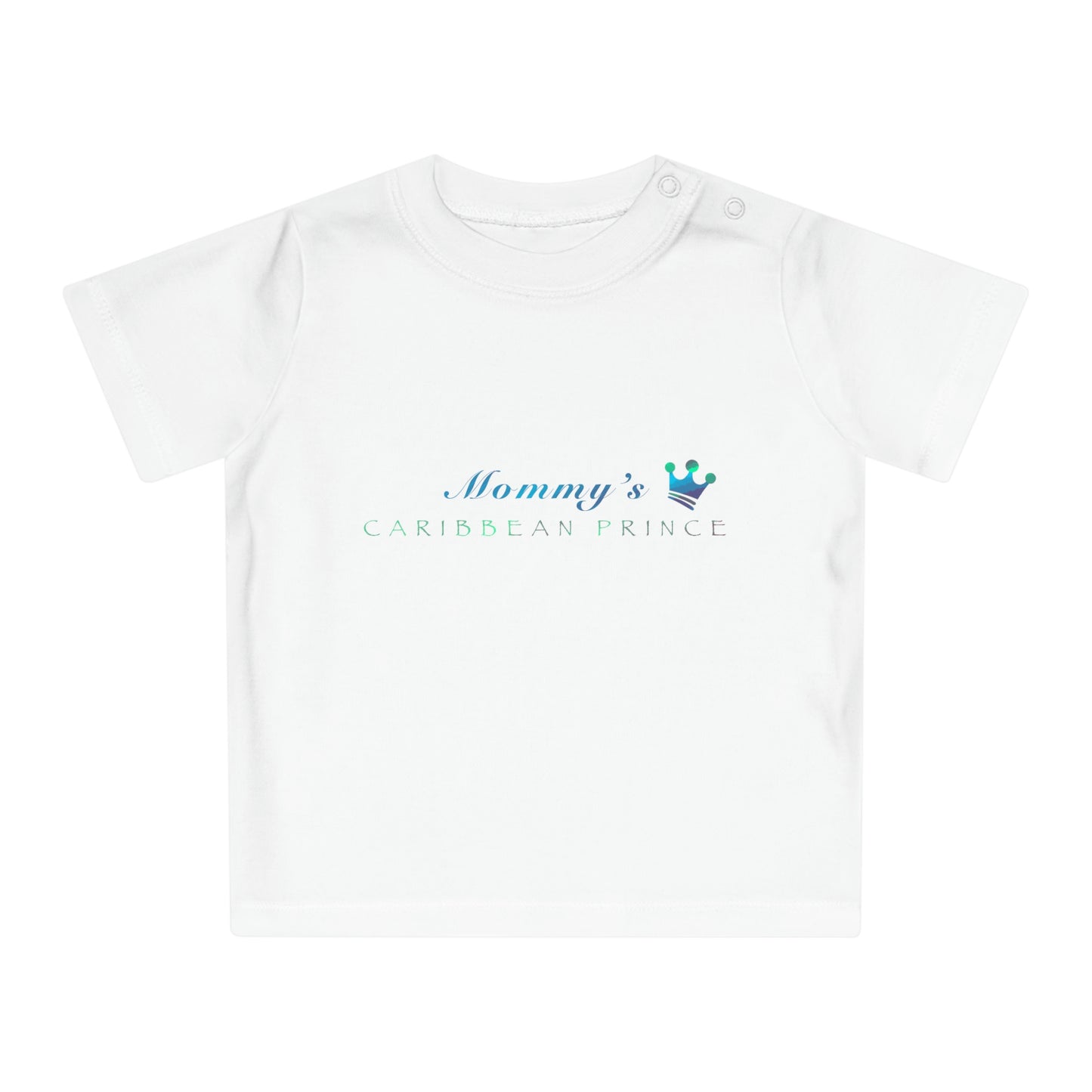 Mommy's Caribbean Prince | Multi Color Green and Blue | Baby T-Shirt