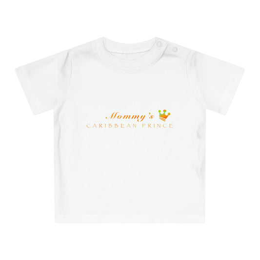 Mommy's Caribbean Prince | Multi Color Green and Orange | Baby T-Shirt